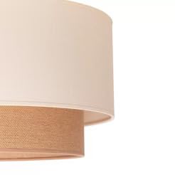 AKWAY Jute Hanging Lamp | Boho Ceiling Lamp for Bedroom, Living Room | Natural Jute Pendant Light | Perfect for Living Room, Dining Room or Office Lighting - (14" D x 10") - Tejas