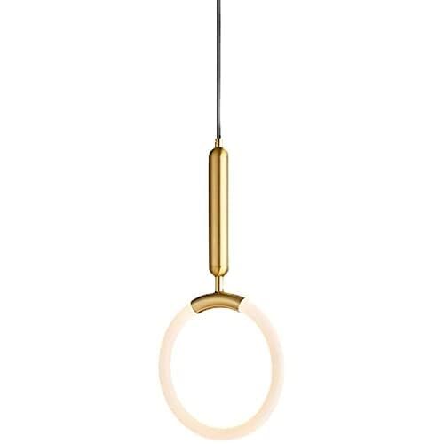 Hanging Light Black & Gold Pendant Lamp | Modern Cylindrical Spotlight with 3 Color LED (Warm White, Natural White, Cool White) | Ceiling Lights for Living Room Bedroom Dining