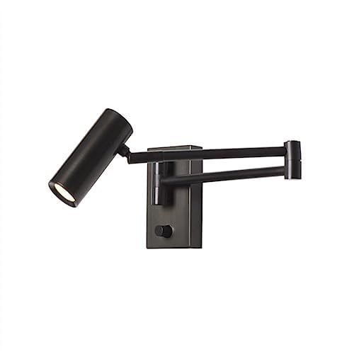 Modern 360° Rotatable Black Wall Lamp for Living Room & Bedroom | Adjustable Focus Light | Metal Warm White Wall Light Fixture for Home Decoration