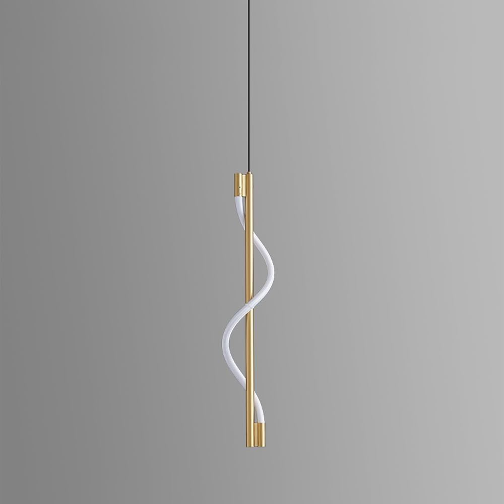 Hanging Light Black & Gold Pendant Lamp | Modern Cylindrical Spotlight with 3 Color LED (Warm White, Natural White, Cool White) | Ceiling Lights for Living Room Bedroom Dining