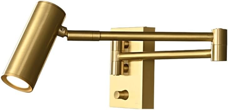 Modern 360° Rotatable Golden Wall Lamp for Living Room & Bedroom | Adjustable Focus Light | Metal Warm White Wall Light Fixture for Home Decoration