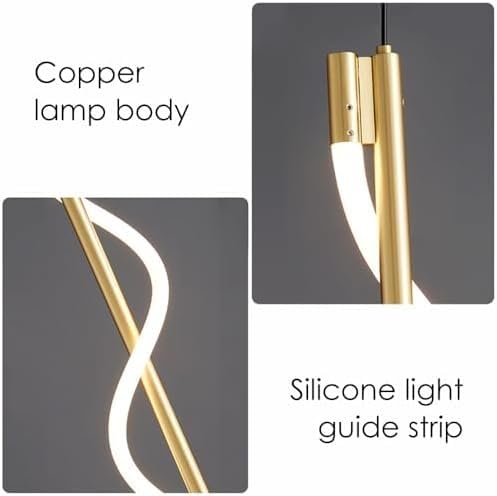 Hanging Light Black & Gold Pendant Lamp | Modern Cylindrical Spotlight with 3 Color LED (Warm White, Natural White, Cool White) | Ceiling Lights for Living Room Bedroom Dining