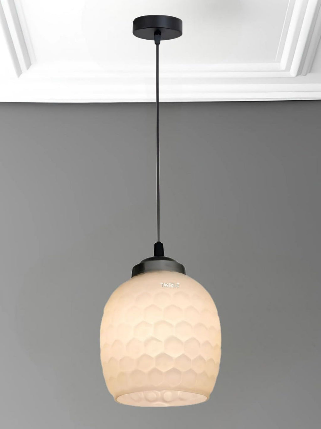 Handmade Pendant Light, Glass, Ceiling Lamp, Home Decor Items, Hanging Ceiling Decorative Chandelier, Fancy Glass for Home Decor (Honeycomb Glass) (Without Bulb)