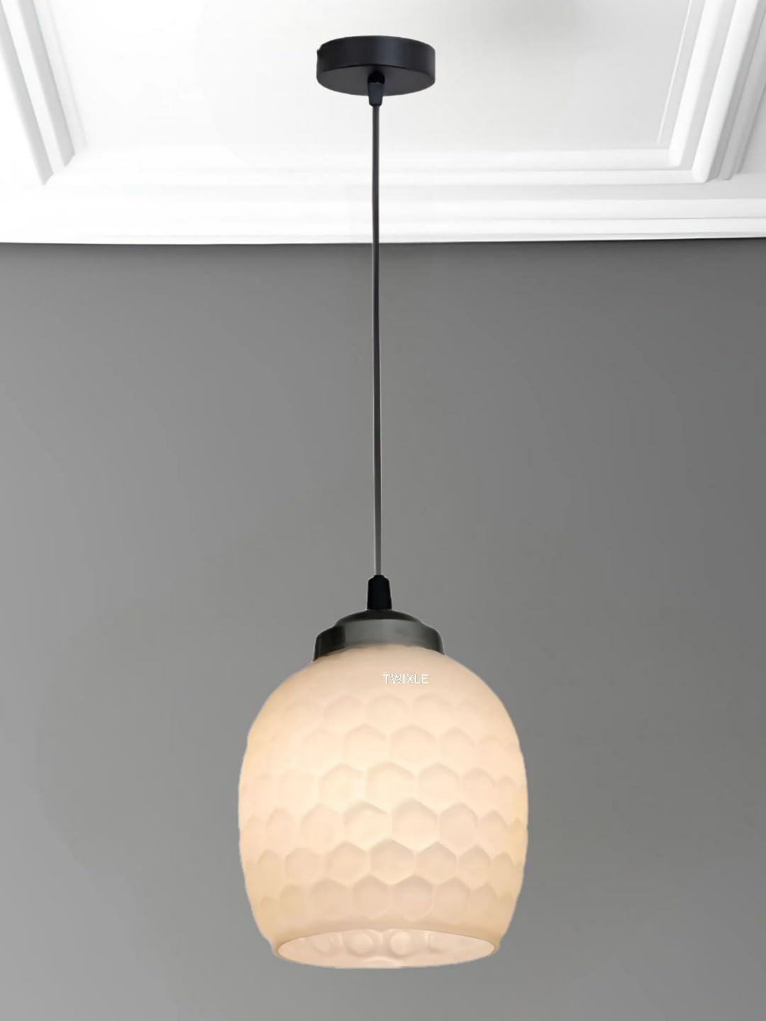 Handmade Pendant Light, Glass, Ceiling Lamp, Home Decor Items, Hanging Ceiling Decorative Chandelier, Fancy Glass for Home Decor (Honeycomb Glass) (Without Bulb)