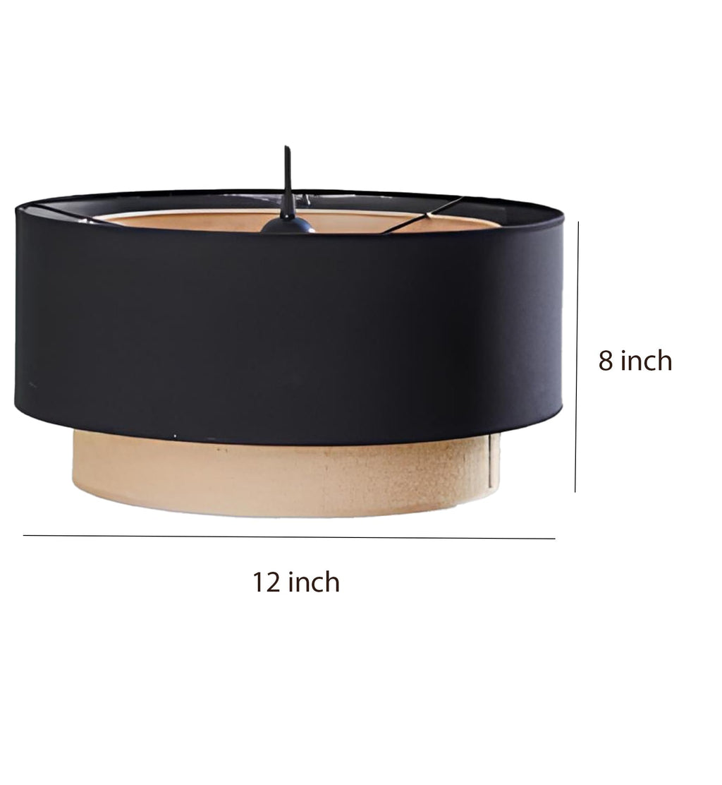 AKWAY Jute Hanging Lamp | Boho Ceiling Lamp for Bedroom, Living Room | Natural Jute Pendant Light | Perfect for Living Room, Dining Room or Office Lighting (16" D x 10" H) - Keya