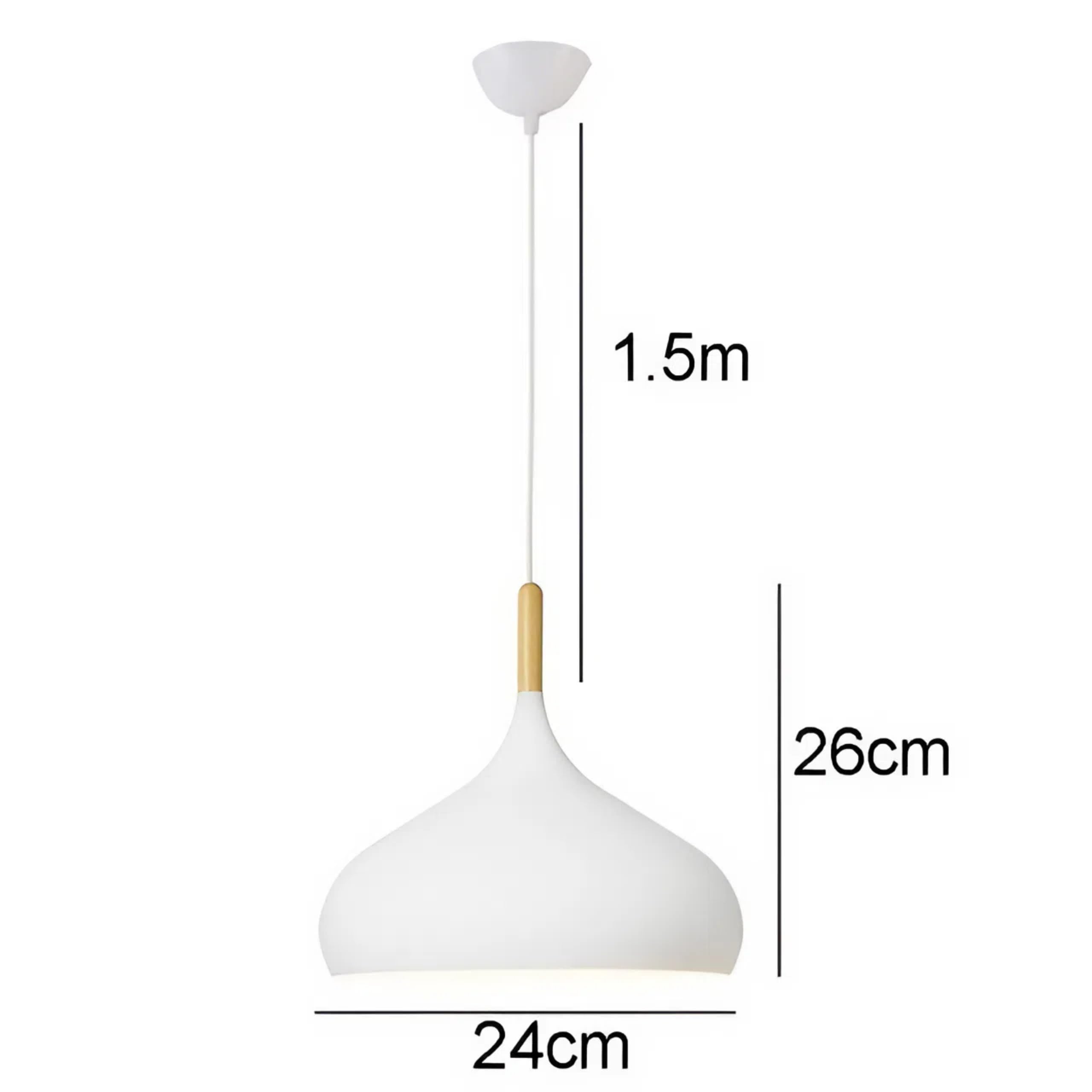 Aluminium Ceiling Light, Circular Shape Hanging Light for Dining Table, Living Room, Bedroom, Restaurant, Office, Cafe, White Pendant Lamp (White Pendant) (Pack of 1) (Without Bulb)
