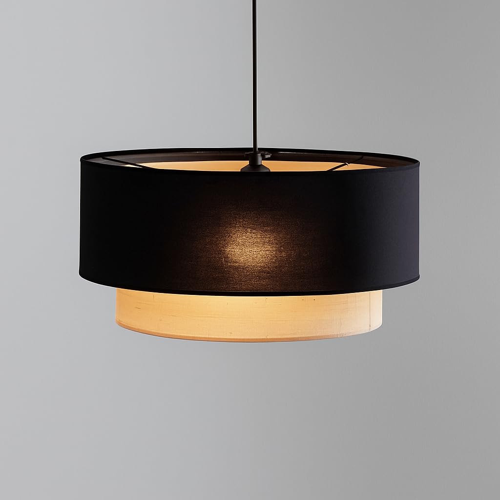 AKWAY Jute Hanging Lamp | Boho Ceiling Lamp for Bedroom, Living Room | Natural Jute Pendant Light | Perfect for Living Room, Dining Room or Office Lighting (16" D x 10" H) - Keya