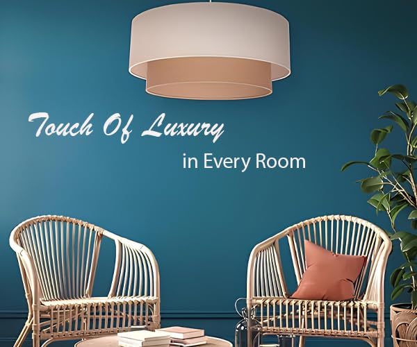 AKWAY Jute Hanging Lamp | Boho Ceiling Lamp for Bedroom, Living Room | Natural Jute Pendant Light | Perfect for Living Room, Dining Room or Office Lighting - (14" D x 10") - Tejas