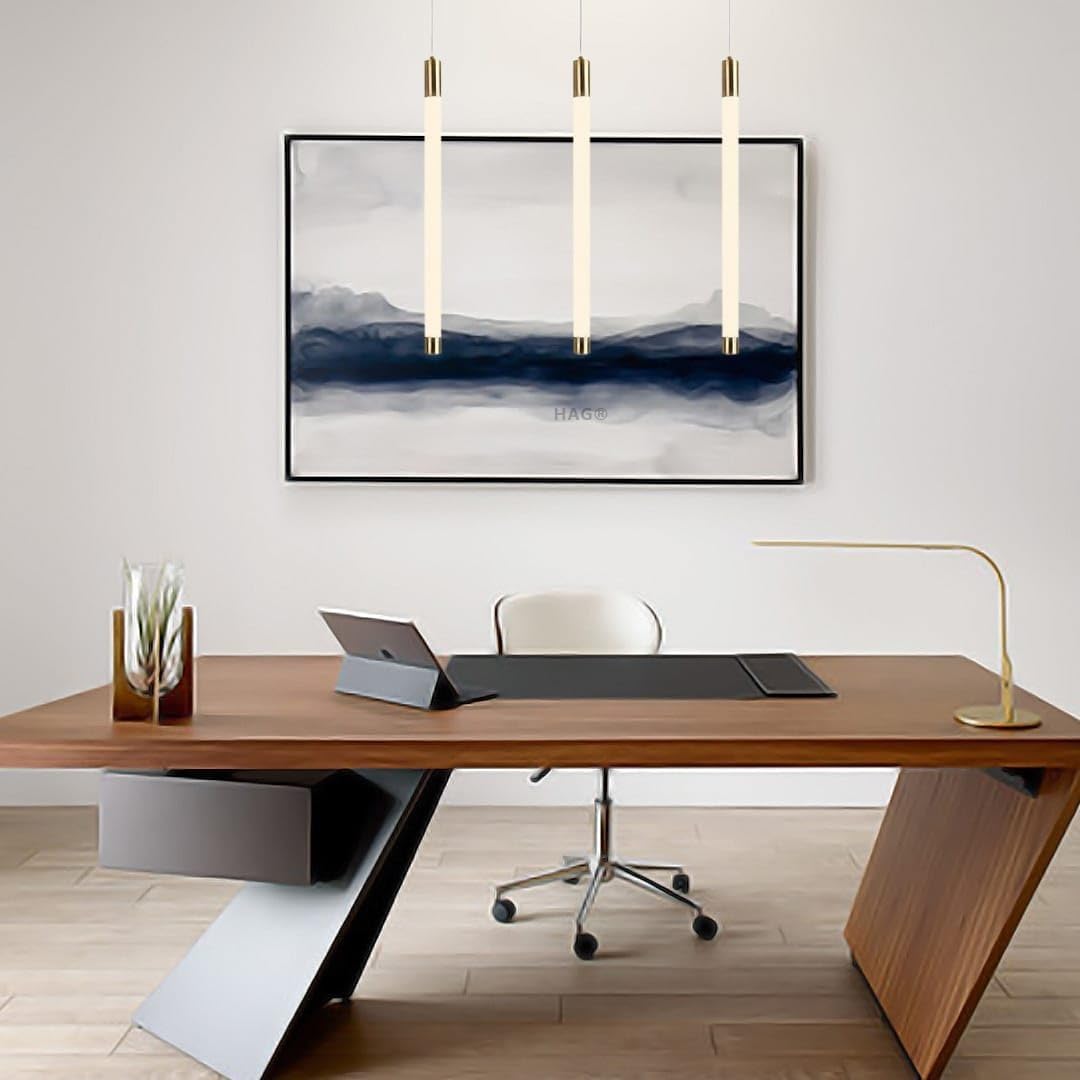 Hanging Light Black & Gold Pendant Lamp | Modern Cylindrical Spotlight with 3 Color LED (Warm White, Natural White, Cool White) | Ceiling Lights for Living Room Bedroom Dining