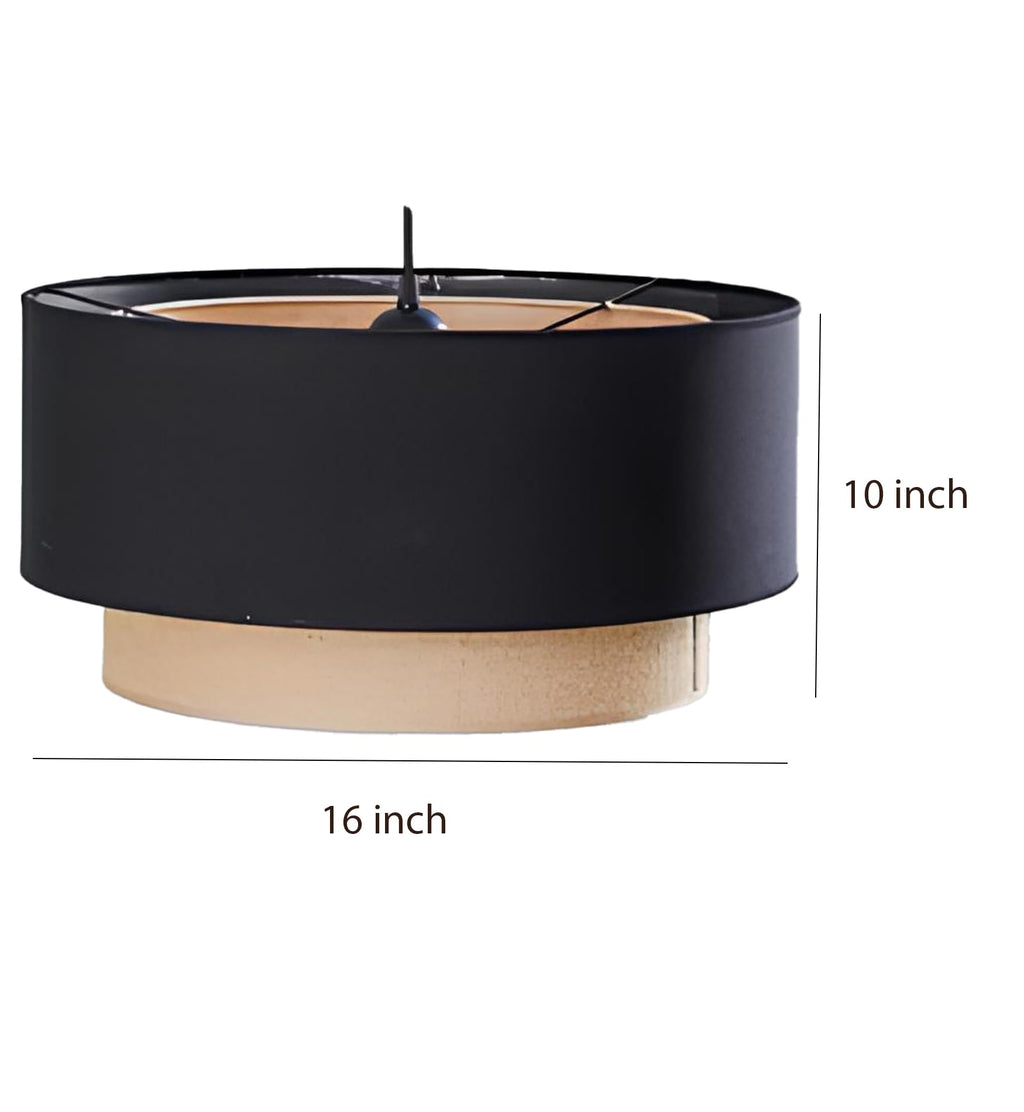 AKWAY Jute Hanging Lamp | Boho Ceiling Lamp for Bedroom, Living Room | Natural Jute Pendant Light | Perfect for Living Room, Dining Room or Office Lighting (16" D x 10" H) - Keya