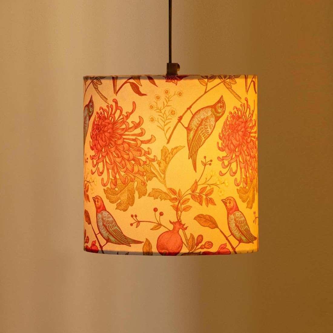 ExclusiveLane 'Chirping Birds' Pendant Hanging Lights for Living Room (8.1 Inch, Cotton Wrapped Over Polyvinyl, Multicolor) |Pendant Lights for Ceiling Lights for Living Room Hanging Lamps for Bedroom
