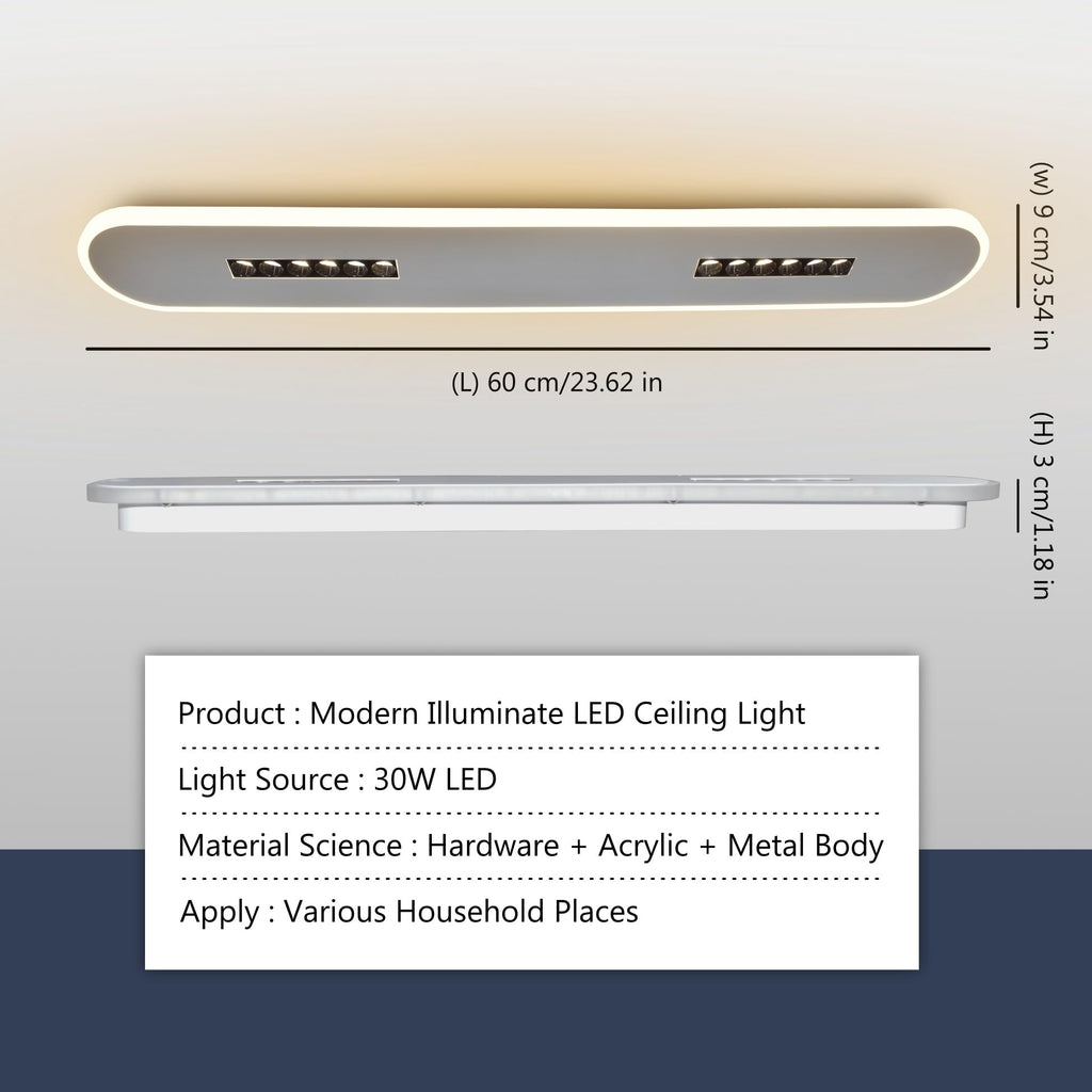 30W  LED Ceiling Light | Modern Decorative | Warm White | Bedroom, Living Room, Dining, Office | Home | 1 Year Warranty