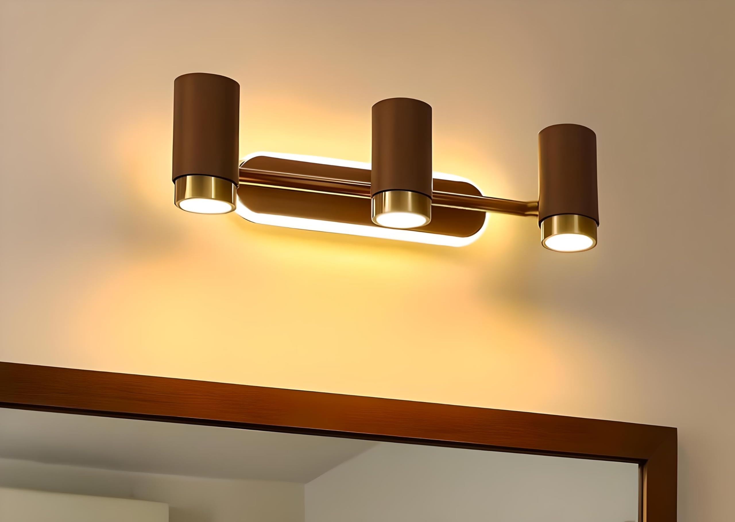 FILLISKA® 3 in 1 Double Wall spot/Picture/Display/Mirror Light with Adjustable Head and Colour Changing Function (RoseGold-397)