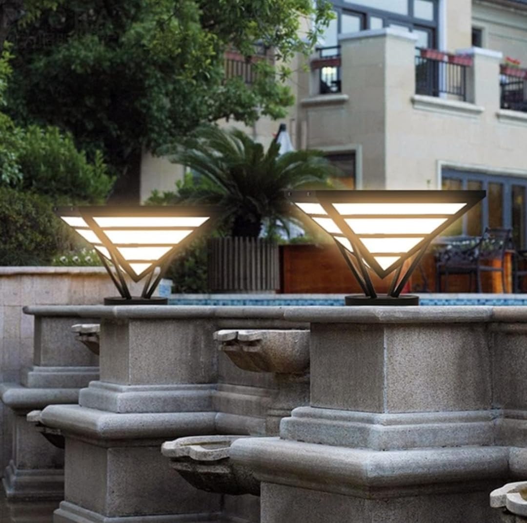 Outdoor Gate Light – Waterproof LED Pillar Lamp in Grey Finish Ideal for Entrance & Boundary (Pack of 2)