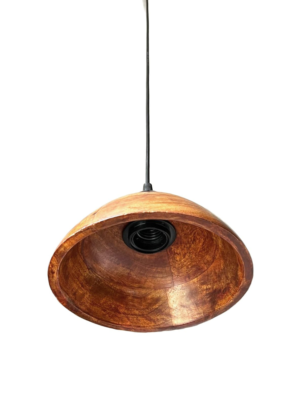 Vintage Modern Wooden Hanging Lights for Living Room, Bedroom, Home Decoration | Walnut Polish (Set of 3 Lights Chandelier)