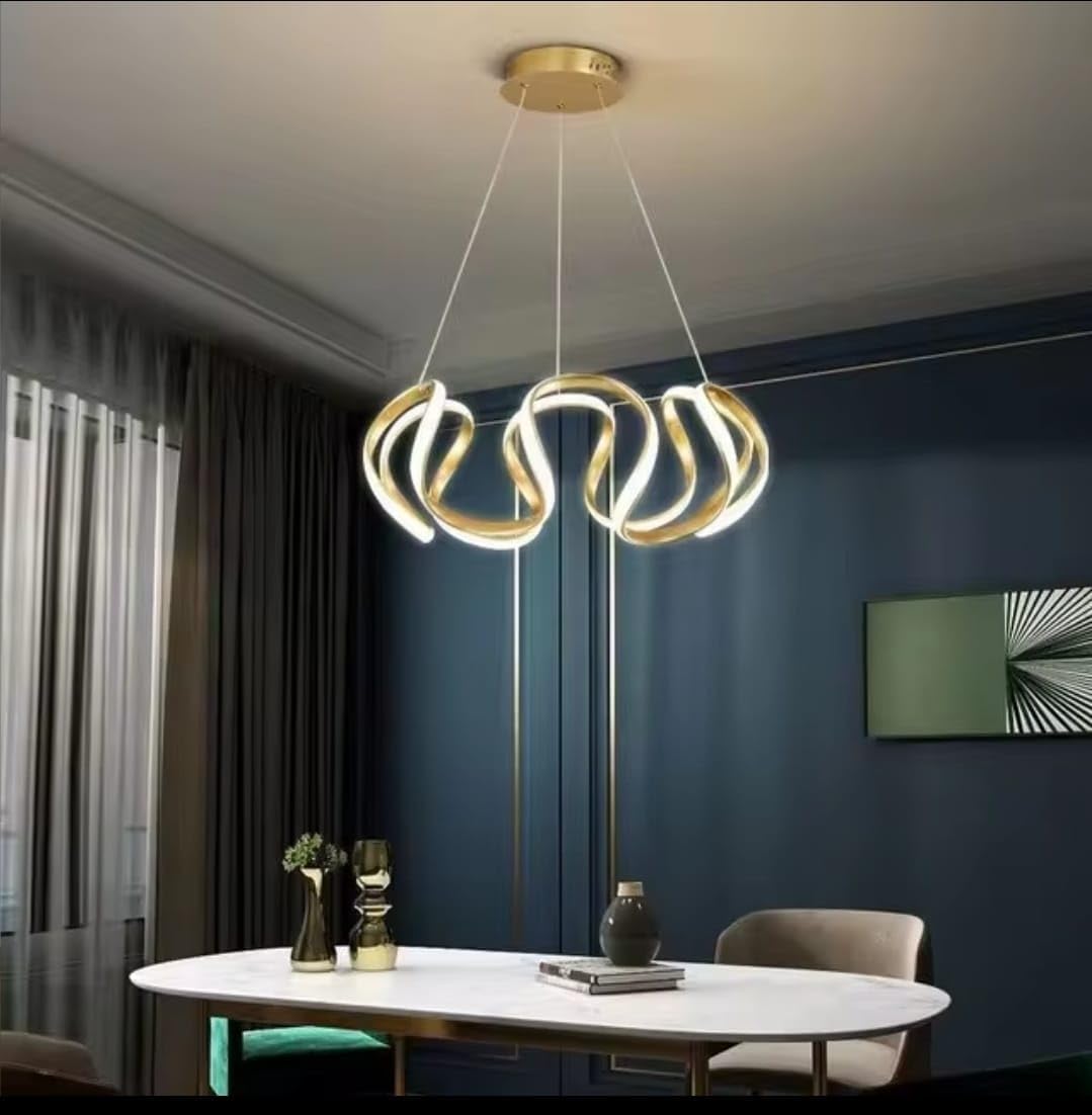 kinis American Spiral Style Led Pendant Lamp for Dinning Table/Led Hanging Light for Bedroom/Led Ceiling Light for Living Room/Led Ceiling Pendant Lamp for Drying Room/Home/Office/Restaurants/Bar etc