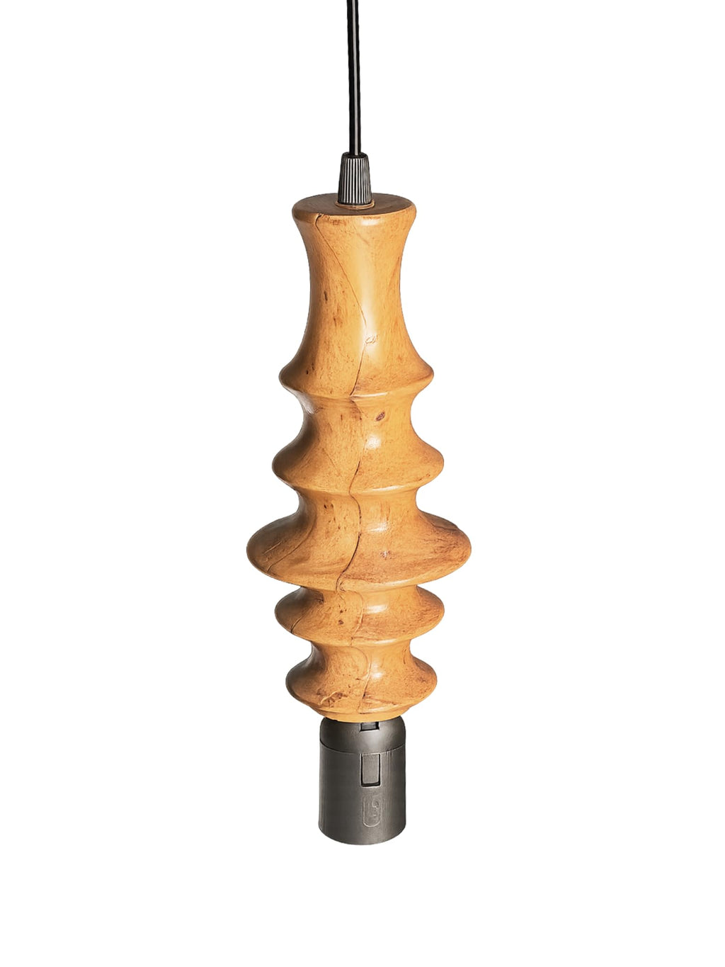 Wooden Hanging Lights for Living Room | Handcrafted Walnut Finish Ceiling Hanging Lamp | Adjustable Cord | Elegant Pendant Lights for Bedroom, Kitchen & Balcony Décor (LARGE-10 INCH)