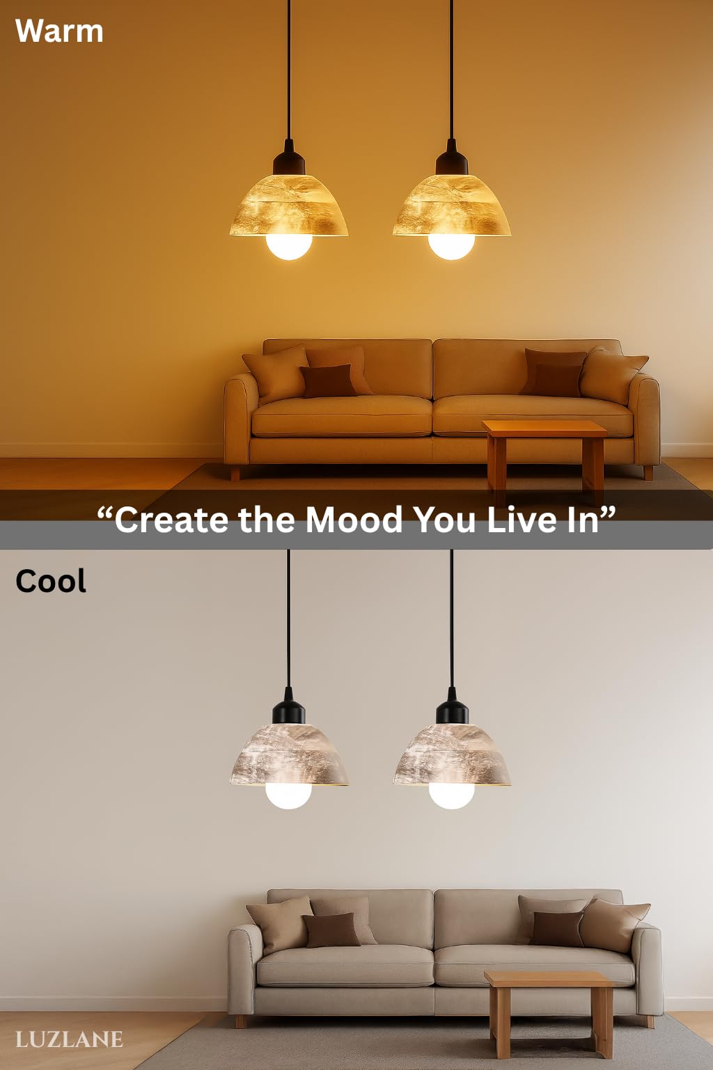 Wooden Hanging Lights for Living Room | Handcrafted Walnut Finish Ceiling Hanging Lamp | Adjustable Cord | Elegant Pendant Lights for Bedroom, Kitchen & Balcony Décor (LARGE-10 INCH)