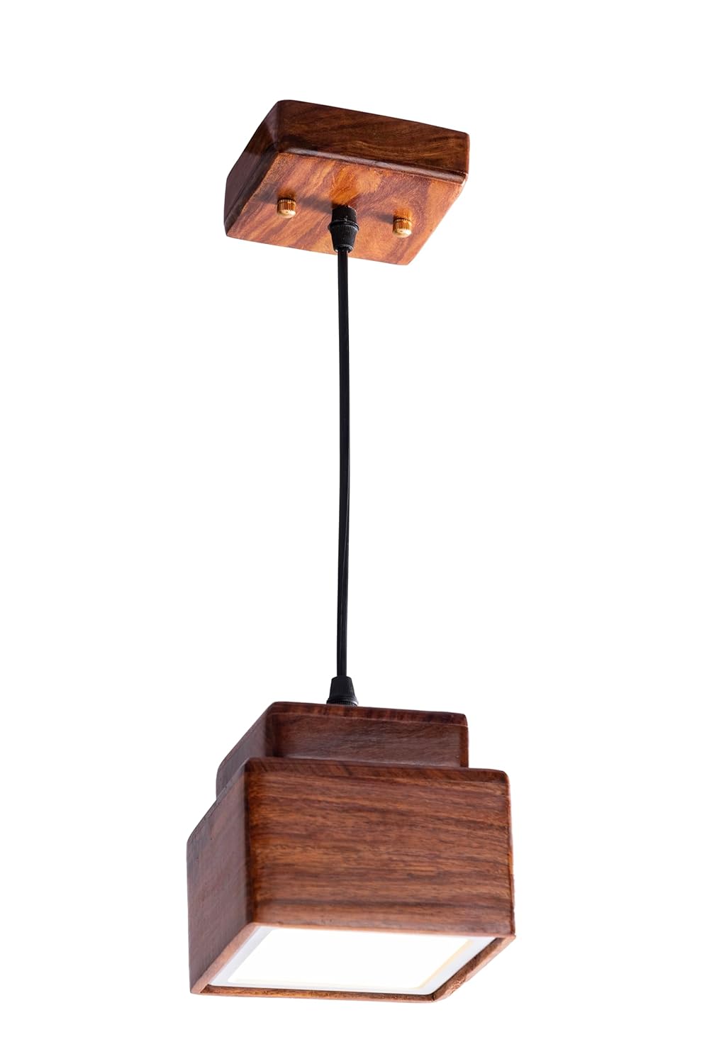 Green House Handmade Sheesham Wood Hanging Pendant Ceiling Jhumar Light | 10W Warm White LED | Aesthetic Luxurious Design |Decor Lighting for Bedroom, Living Room, Dining Room, Kitchen, Hall