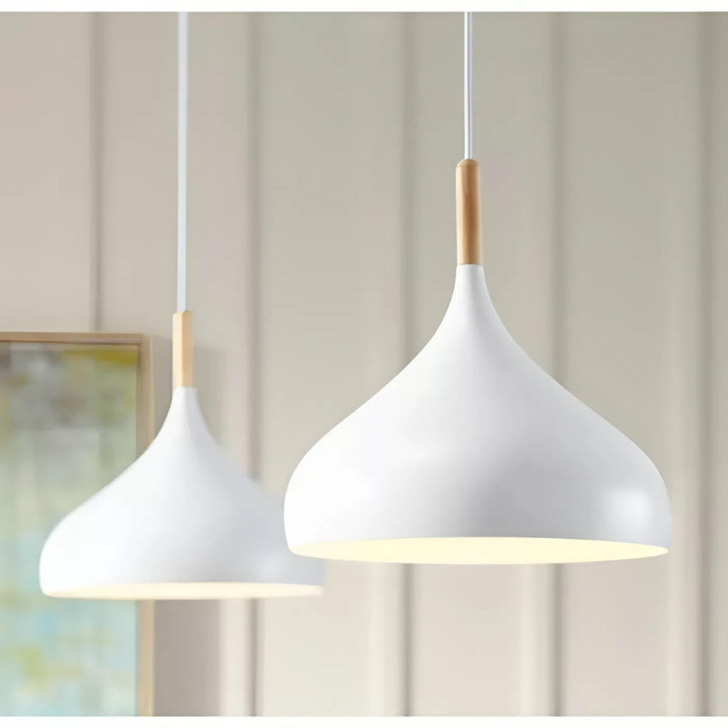 Aluminium Ceiling Light, Circular Shape Hanging Light for Dining Table, Living Room, Bedroom, Restaurant, Office, Cafe, White Pendant Lamp (White Pendant) (Pack of 1) (Without Bulb)