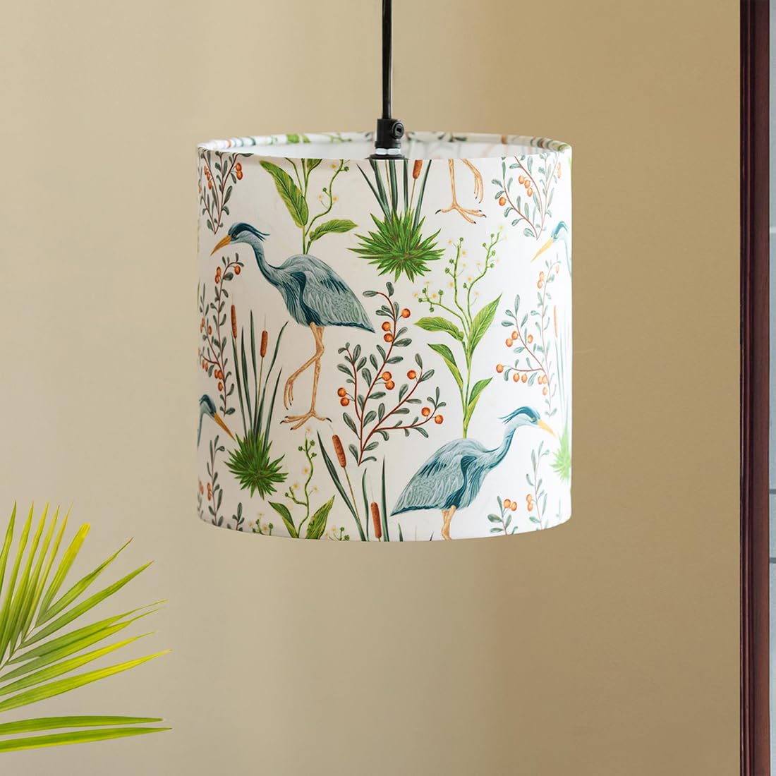 ExclusiveLane 'Chirping Birds' Pendant Hanging Lights for Living Room (8.1 Inch, Cotton Wrapped Over Polyvinyl, Multicolor) |Pendant Lights for Ceiling Lights for Living Room Hanging Lamps for Bedroom