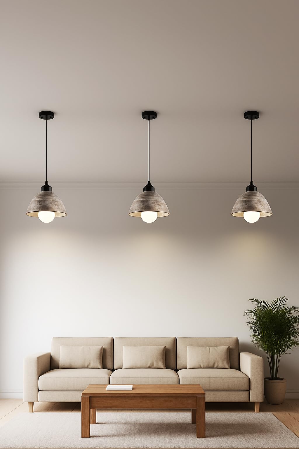 Wooden Hanging Lights for Living Room – Modern Chandelier Lights for Ceiling | Wood Finish Spindle Light for Living Room, Bedroom, Kitchen, Dining | Decorative Home Lighting