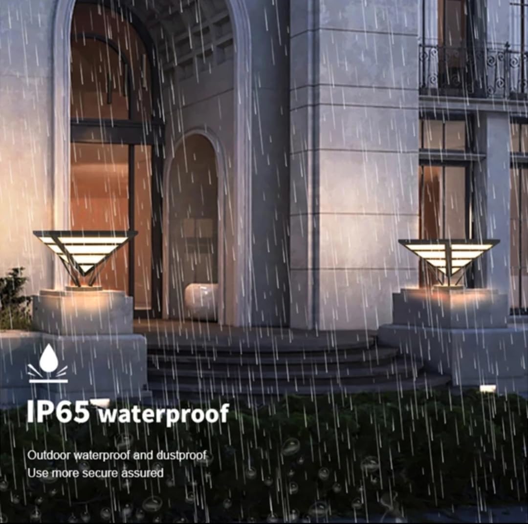 Outdoor Gate Light – Waterproof LED Pillar Lamp in Grey Finish Ideal for Entrance & Boundary (Pack of 2)