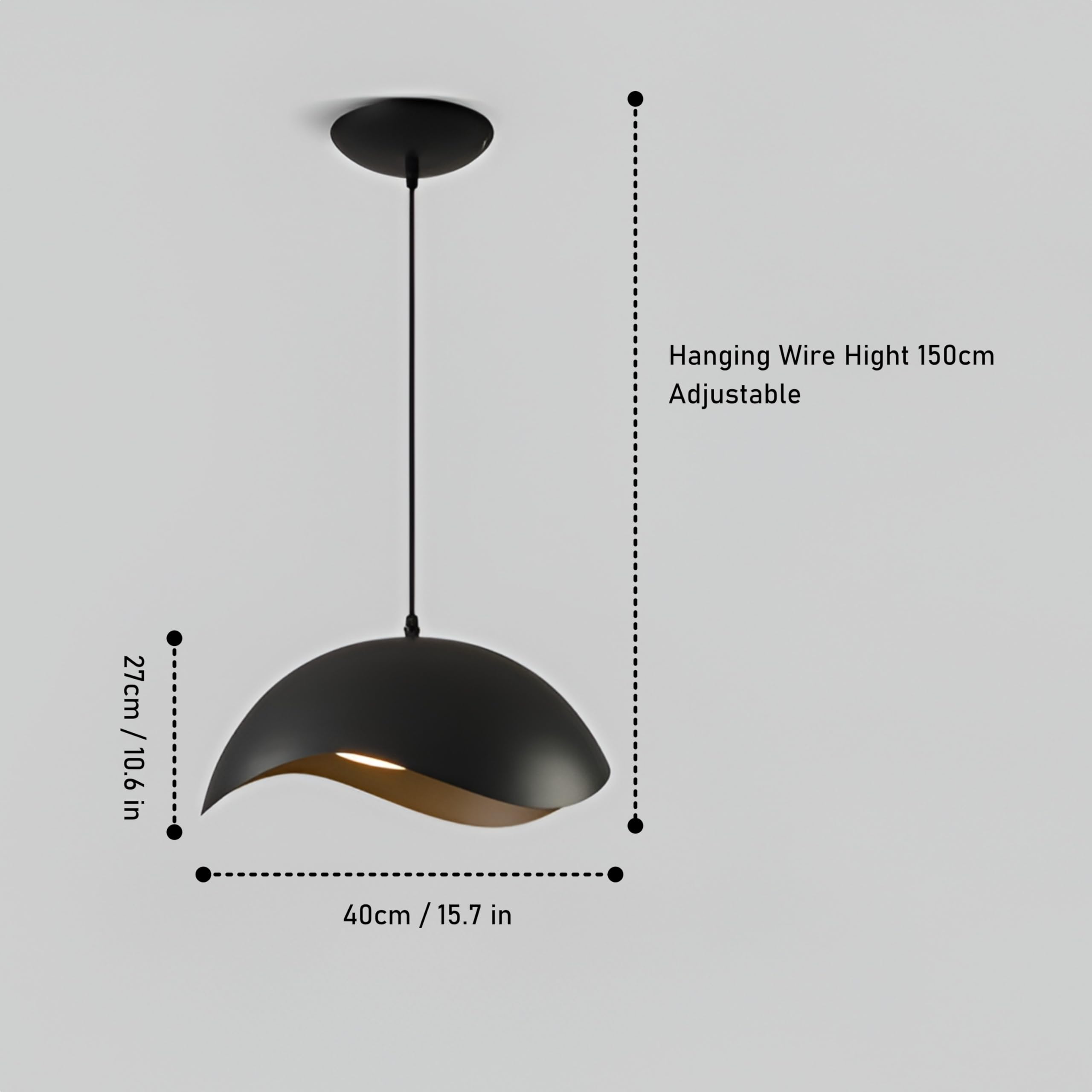 Smartway® - Black Genaro Hanging Ceiling Lamps Pendant Light for Bedroom| Living Room| Restaurants| Dining| Coffee Shop| Home and Office E27 Socket + (Bulb Not Included)