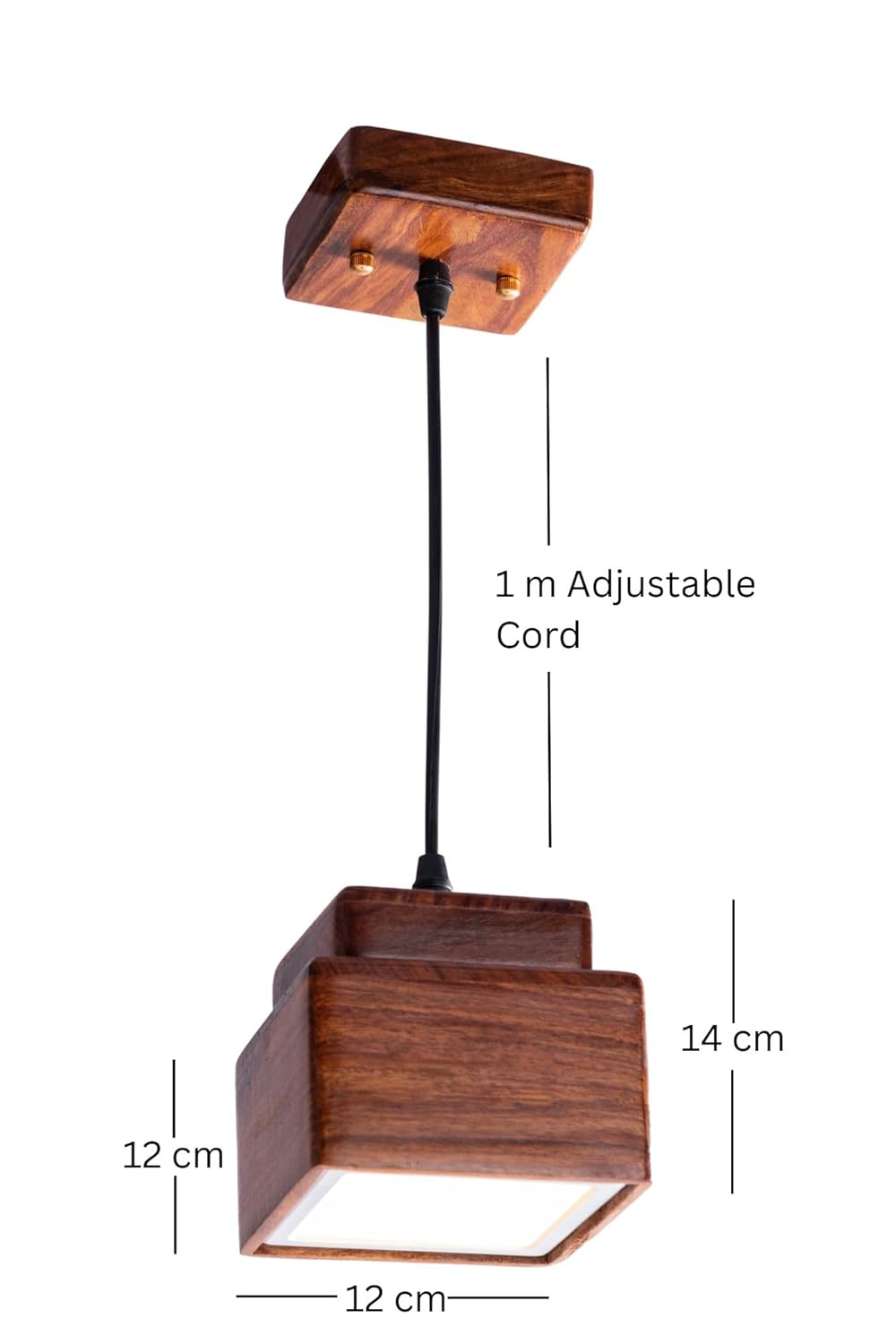 Green House Handmade Sheesham Wood Hanging Pendant Ceiling Jhumar Light | 10W Warm White LED | Aesthetic Luxurious Design |Decor Lighting for Bedroom, Living Room, Dining Room, Kitchen, Hall