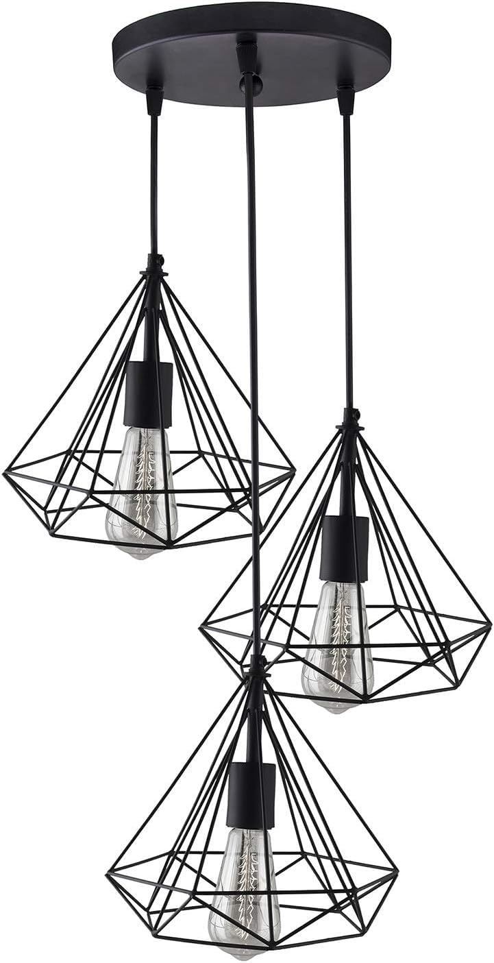 Desidiya® Modern Double 3-Ring LED Pendant Light Lamp - Warm White Hanging Ceiling Pendant Light, Elegant Finish for Home & Living Spaces & Living Room Ceiling Light