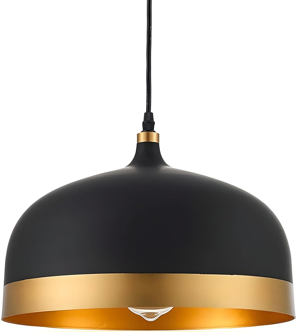 Morden Metallic Black and Golden Pendant Hanging Lamp, 10 inch, E-27 Holder, for Living Room (Without Bulb)