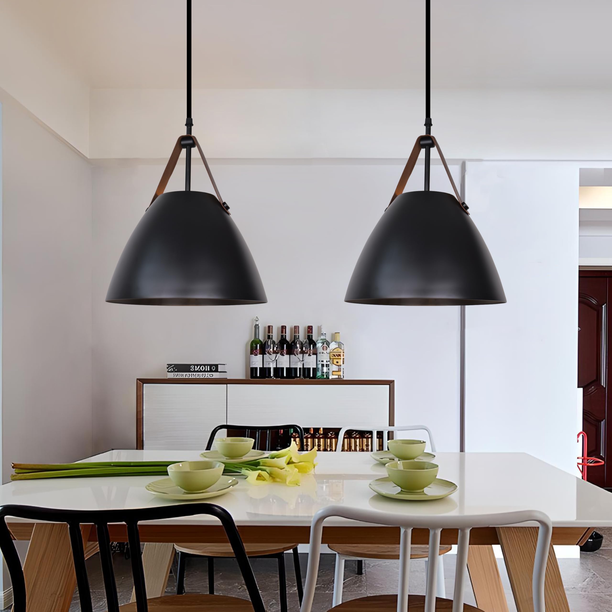 Smartway® - Black Genaro Hanging Ceiling Lamps Pendant Light for Bedroom| Living Room| Restaurants| Dining| Coffee Shop| Home and Office E27 Socket + (Bulb Not Included)