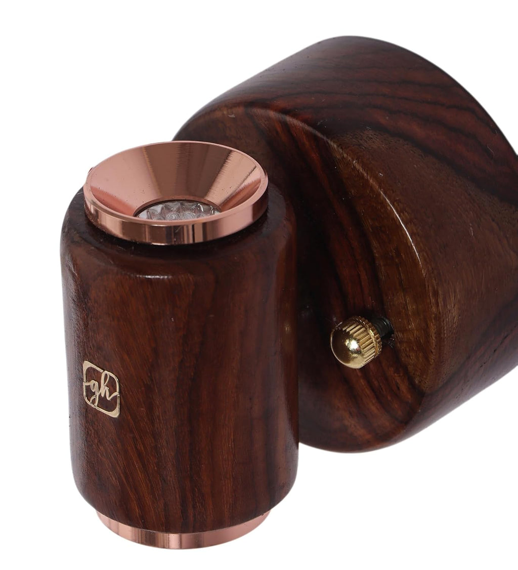 Green House Handmade Sheesham Wood Wall Light Lamp | 2 Way Light - UP/Down | 3W+3W Warm White LED | Modern Wooden Wall Sconce for Living Room, Bedroom, Staircase, Hallway Decor | Pack of 1