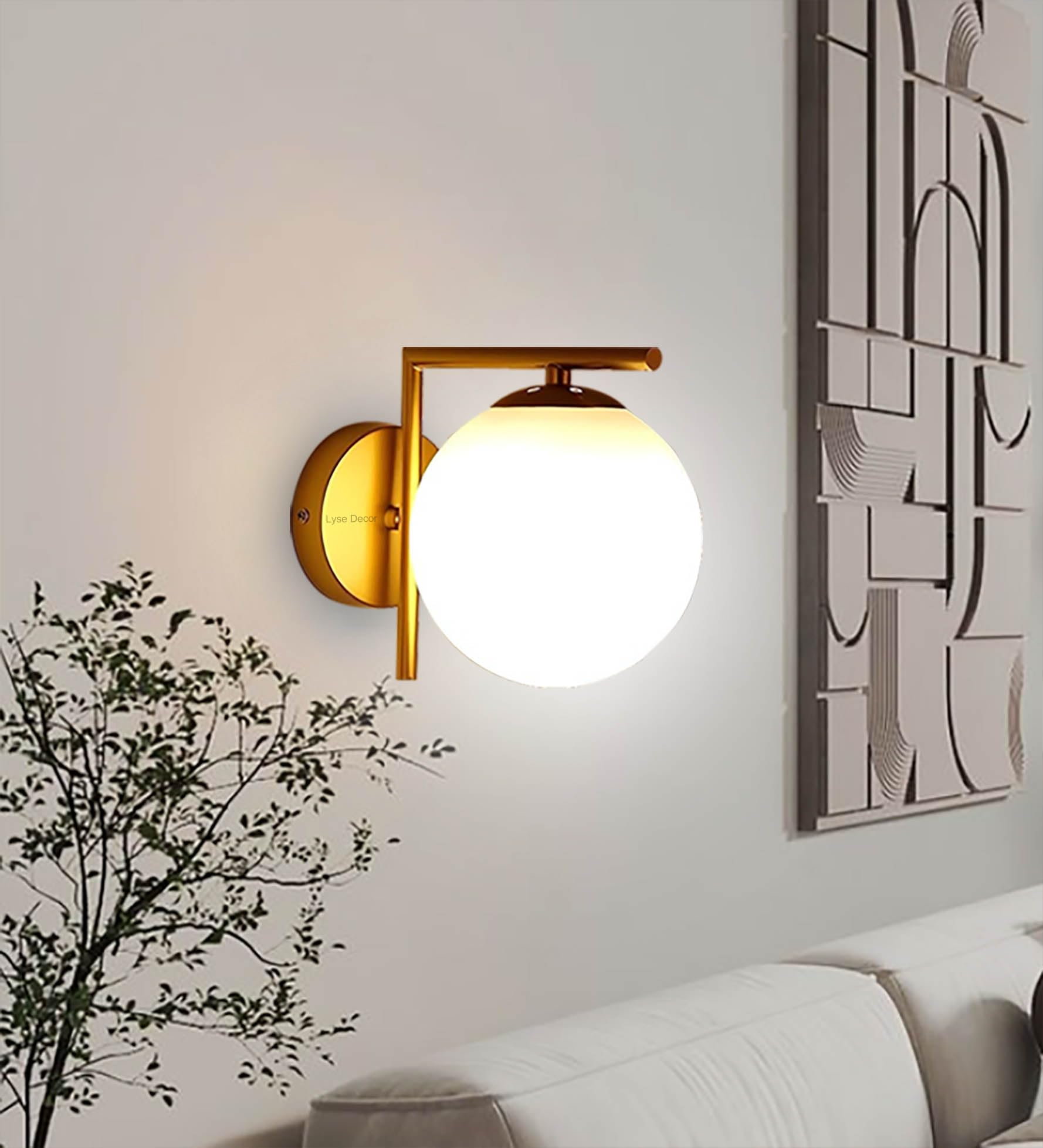 Lyse Decor Wall Lamps for Bedside/Wall Lights Indoor, Wall Lamps for Living Room/Offices/Bathroom and Wall Lights for Home Decoration/Restaurant.Cafe (Pack of 1)