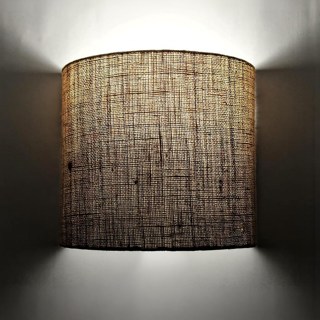 Handicraft Wall Lamp, Wall Lamps for Living Room and Home Plug-in Wall Sconce Lighting for Bedroom Bedside, Living Room, Kitchen, Hallway, Wall Mounted Light Fixtures (Jute)