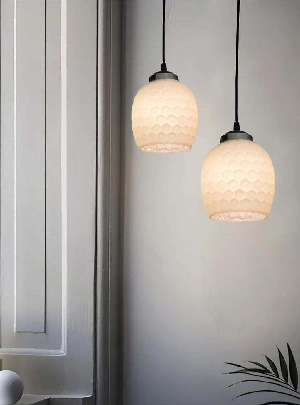 Handmade Pendant Light, Glass, Ceiling Lamp, Home Decor Items, Hanging Ceiling Decorative Chandelier, Fancy Glass for Home Decor (Honeycomb Glass) (Without Bulb)