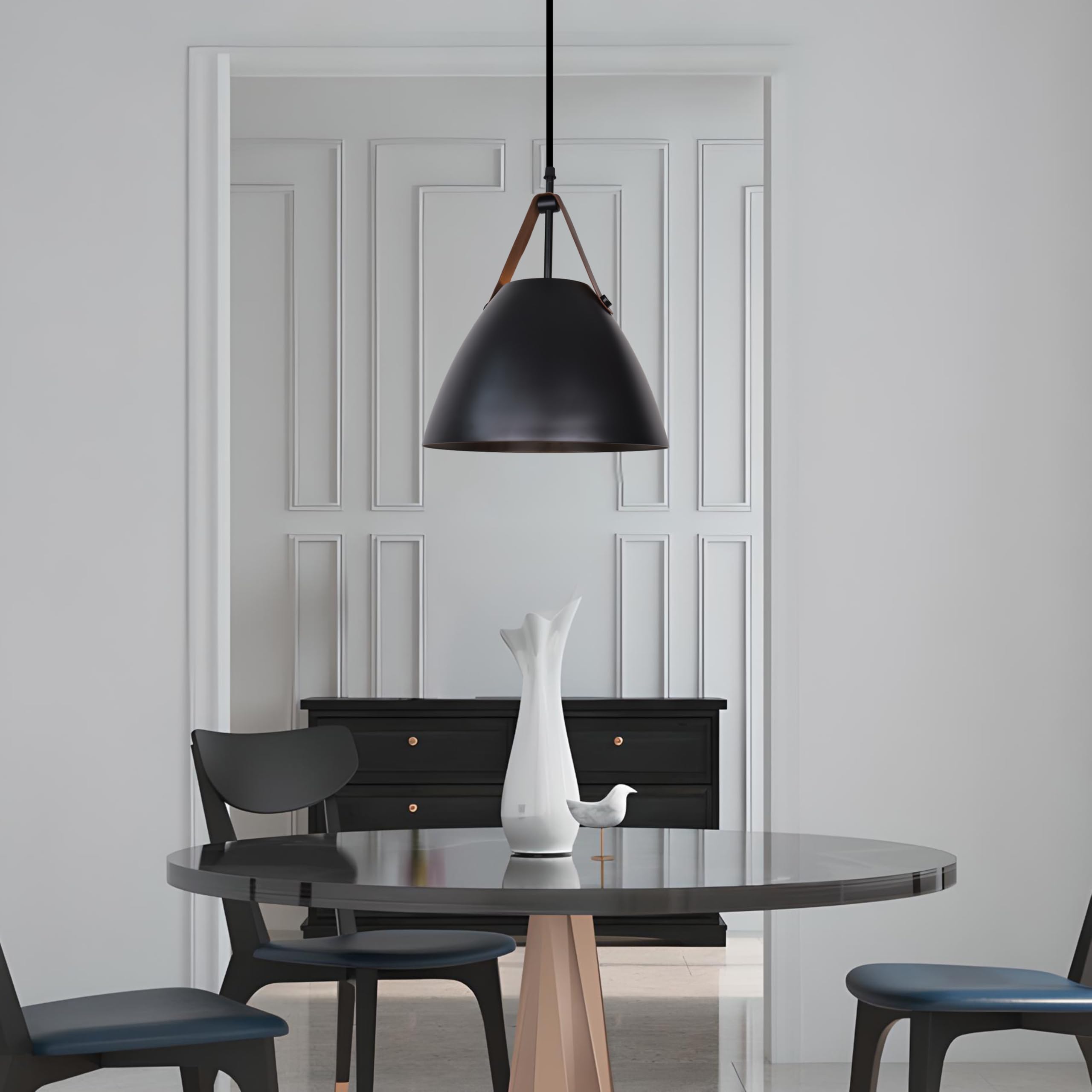 Smartway® - Black Genaro Hanging Ceiling Lamps Pendant Light for Bedroom| Living Room| Restaurants| Dining| Coffee Shop| Home and Office E27 Socket + (Bulb Not Included)