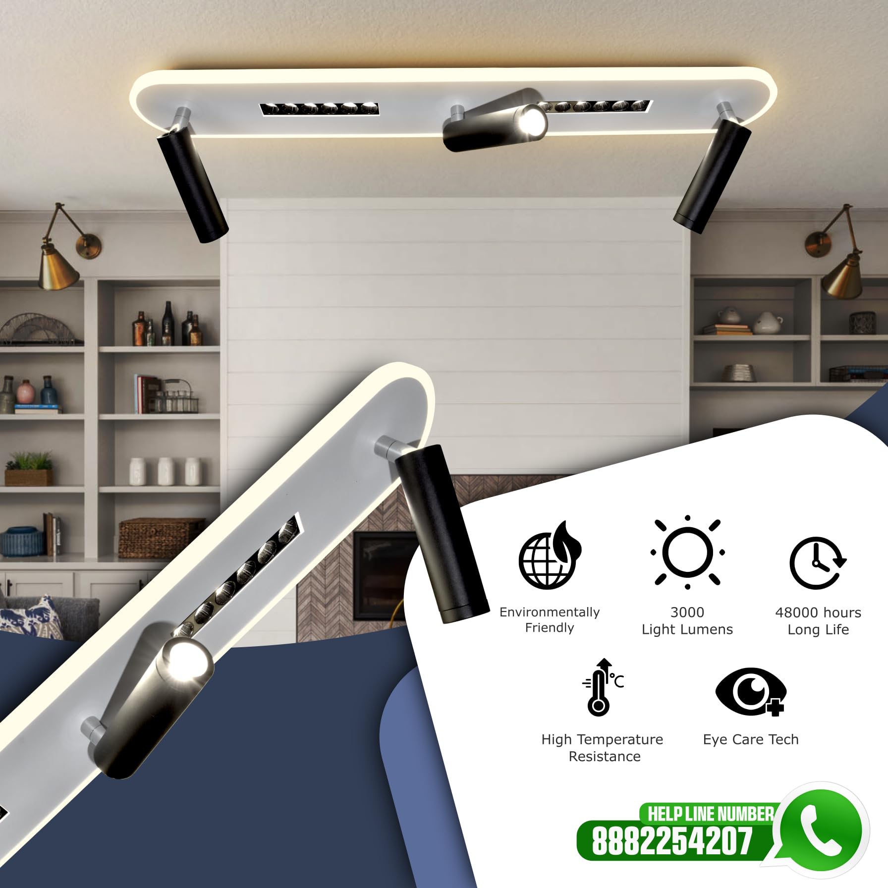 30W  LED Ceiling Light | Modern Decorative | Warm White | Bedroom, Living Room, Dining, Office | Home | 1 Year Warranty