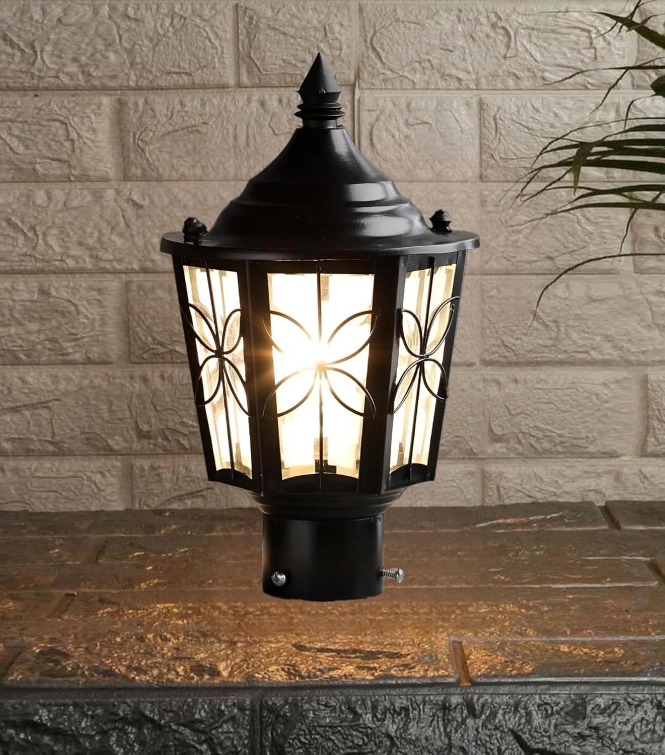 Outdoor Gate Light – Waterproof LED Pillar Lamp in Grey Finish Ideal for Entrance & Boundary (Pack of 2)