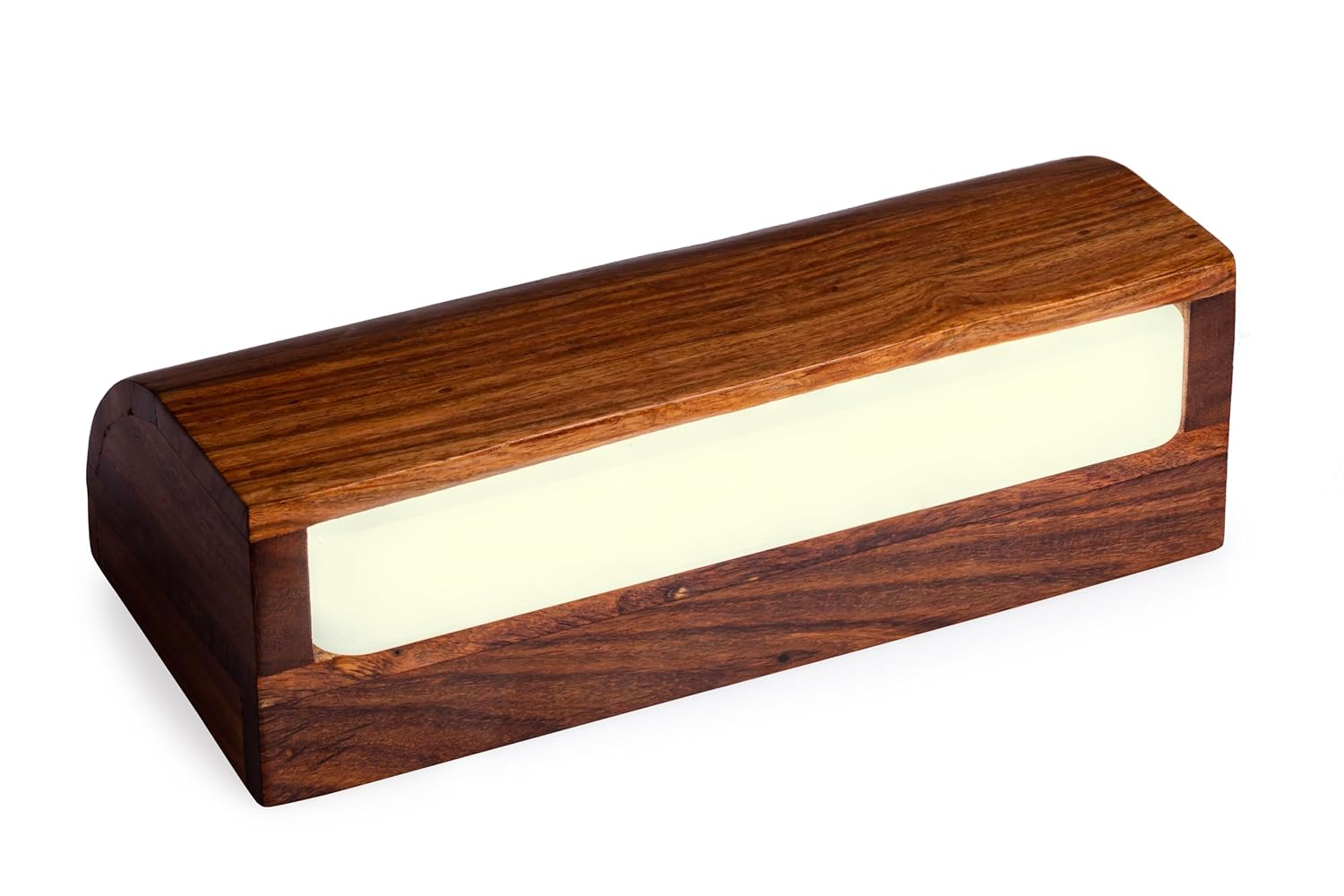 Green House Handmade Sheesham Wood Wall Lamp | Picture/Dressing/Mirror/Vanity/Washbasin/Focus Light | 10W Tri-Colour LED | 9 Inches Wide | Home Decor Lighting for Bedroom, Living Room