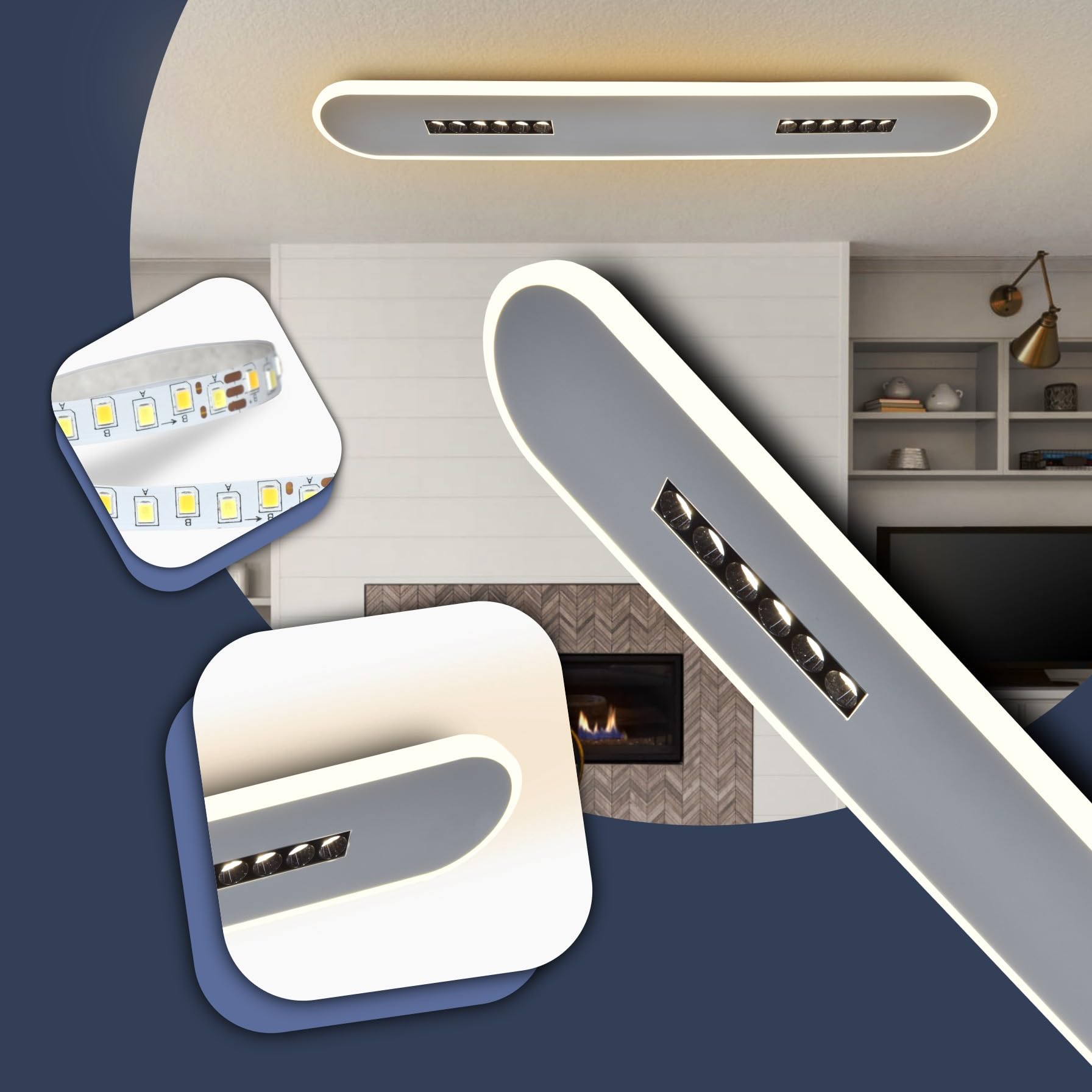 30W  LED Ceiling Light | Modern Decorative | Warm White | Bedroom, Living Room, Dining, Office | Home | 1 Year Warranty