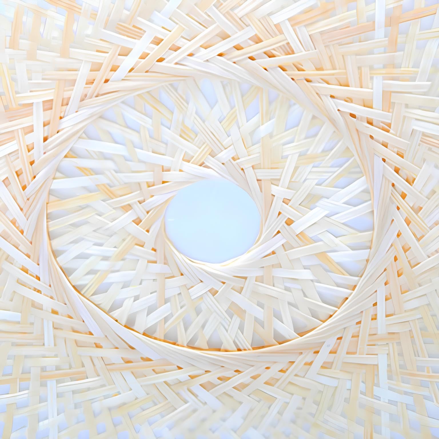 AKWAY Rattan Hanging lamp for Living Room | Bamboo Hanging Light for Bedroom | Cane Wicker Pendant lamp for Home Decoration (Bulb Not Included) (Bamboo Ceiling Lamp with Diffuser)