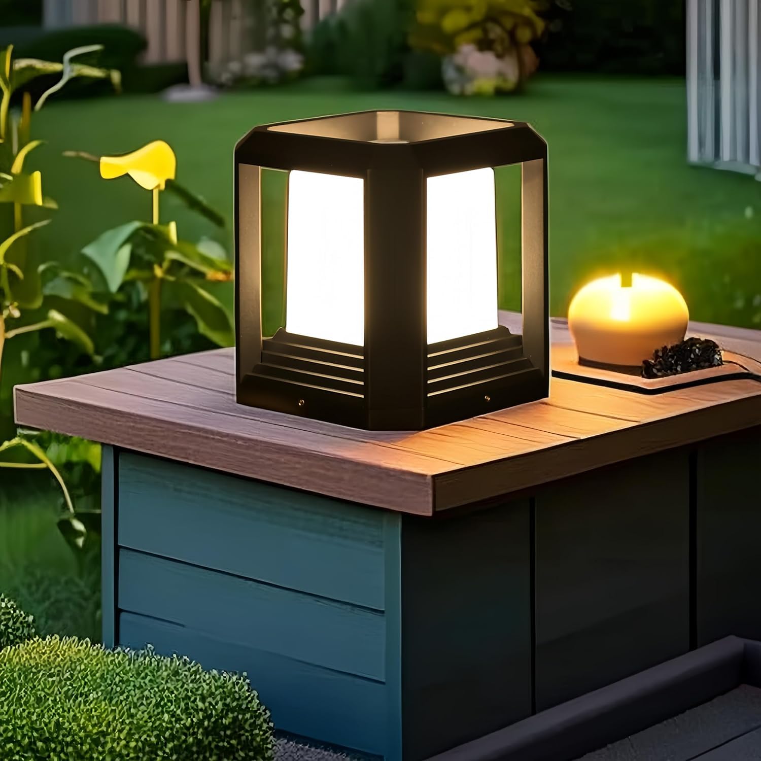 Outdoor Gate Light – Waterproof LED Pillar Lamp in Grey Finish Ideal for Entrance & Boundary (Pack of 2)