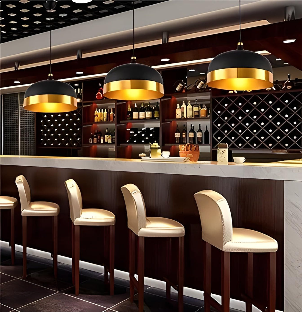 Morden Metallic Black and Golden Pendant Hanging Lamp, 10 inch, E-27 Holder, for Living Room (Without Bulb)