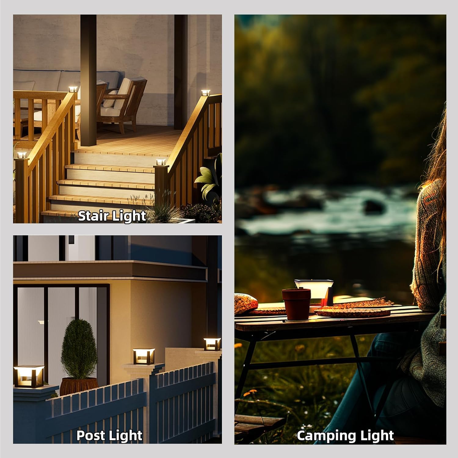 LITVERSE Abs Solar Post Pillar Light,10.5 cm Small Outdoor Waterproof Outdoor LED Post Cap Light for Garden,Patio,Deck & Pillar Decoration|2 Brightness Levels|Dusk to Dawn|Modern Design (1 Pack),Black