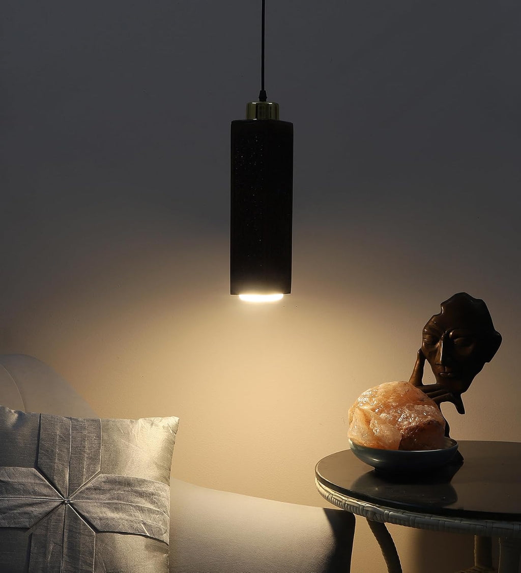 Green House Fully Handmade Sheesham Wood Hanging/Ceiling/Pendant Light | Intricate Carving | 9W in-Built Warm White LED | Brass Rivets | Perfect for Bedroom, Kitchen, Dining Room, Hallway