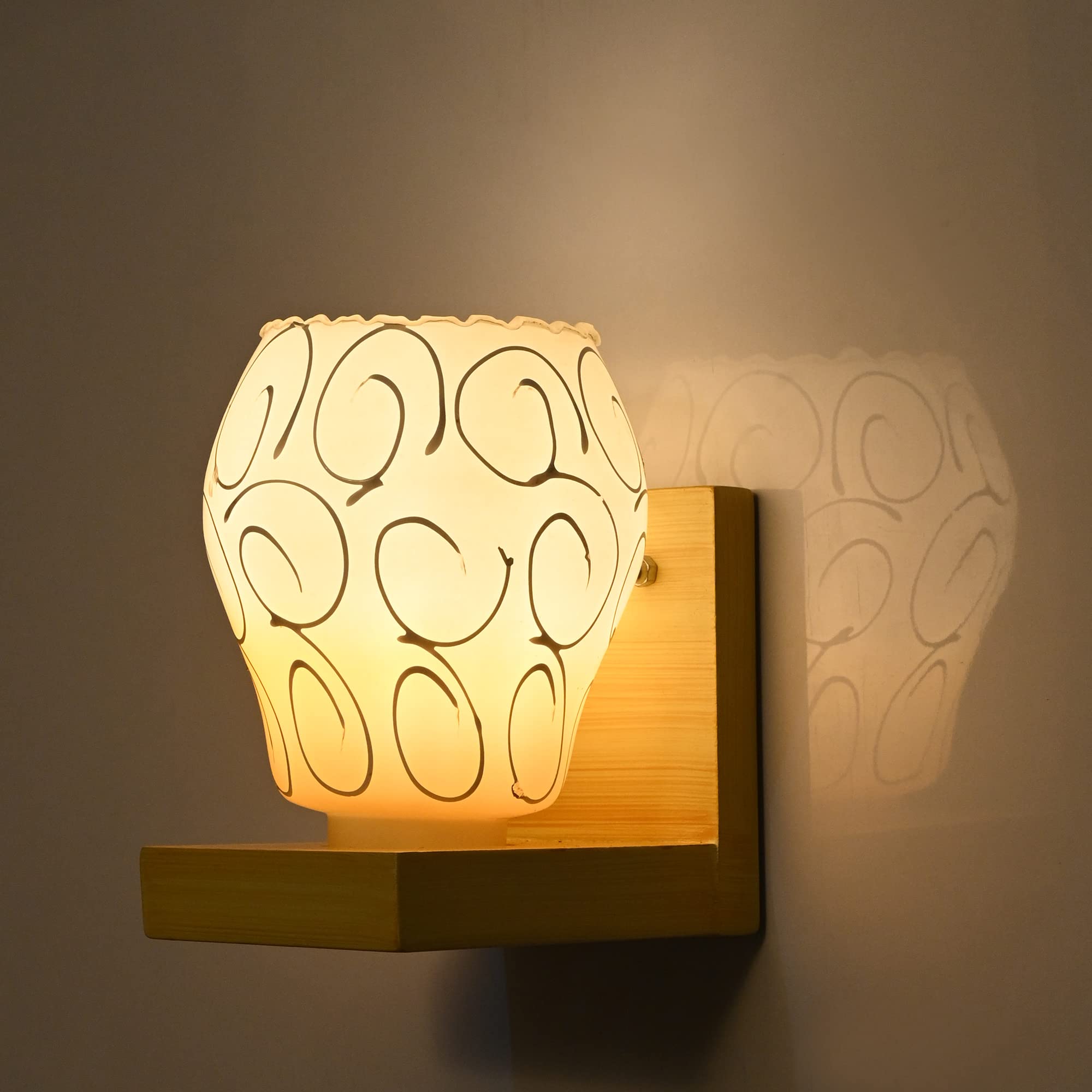 Mahganya Industries Designer Home Decorative Modern Wall lamp for Living Room, Bedside, Bedroom, Decorative Light for Indoor Application Without Bulb (Wood,) (Style 1) (Style1)