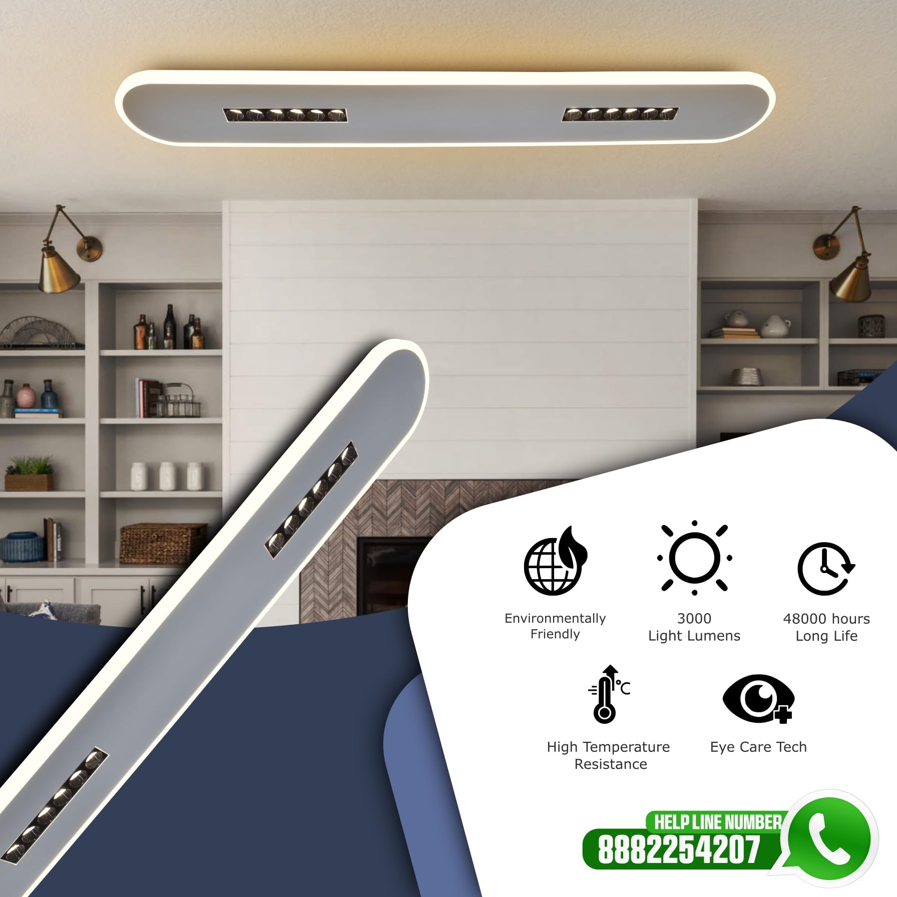 30W  LED Ceiling Light | Modern Decorative | Warm White | Bedroom, Living Room, Dining, Office | Home | 1 Year Warranty