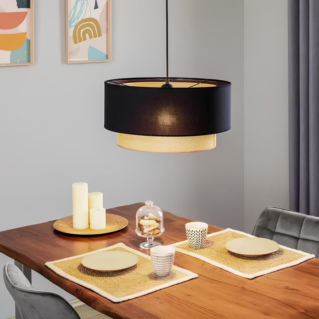 AKWAY Jute Hanging Lamp | Boho Ceiling Lamp for Bedroom, Living Room | Natural Jute Pendant Light | Perfect for Living Room, Dining Room or Office Lighting (16" D x 10" H) - Keya