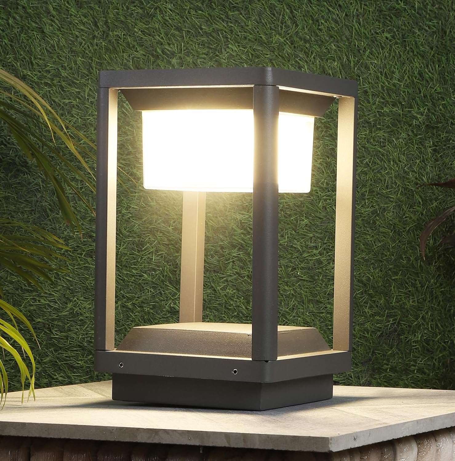 Outdoor Gate Light – Waterproof LED Pillar Lamp in Grey Finish Ideal for Entrance & Boundary (Pack of 2)